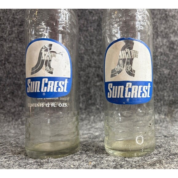 Vtg SunCrest Glass Soda Bottles 12 Fl Oz National NuGrape Co Atlanta GA Pair - Picture 2 of 7